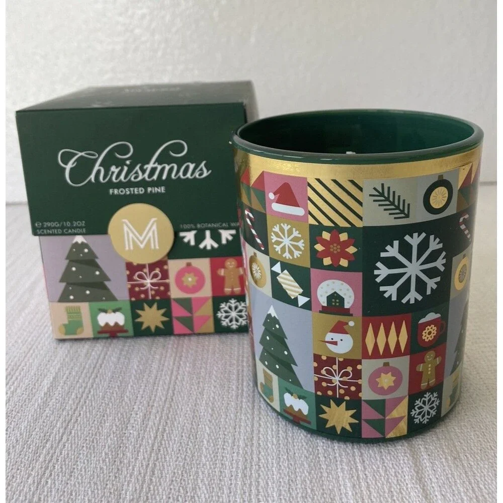 M&SENSE Christmas Collection Scented Candle Frosted Pine - New In Box